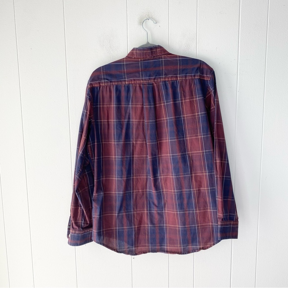 U.S. Polo Assn. Shirt Mens Large Red Blue Plaid Button Down Top - Picture 2 of 9